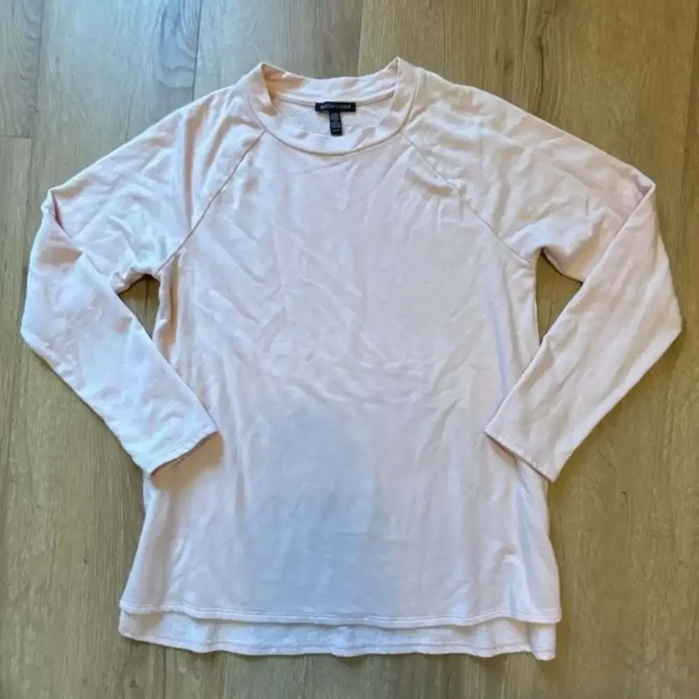 Eileen Fisher Long Sleeve Crewneck Pullover in Light Pink